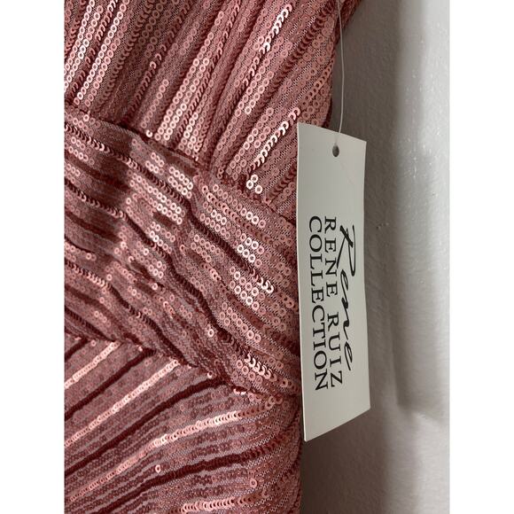 NWT RENE RUIZ COLLECTION DRESS GOWN 14 PINK MOTHER OF THE BRIDE FORMAL EVENING - Picture 4 of 12